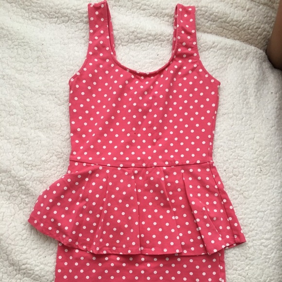Polka dot peplum dress - Picture 3 of 6